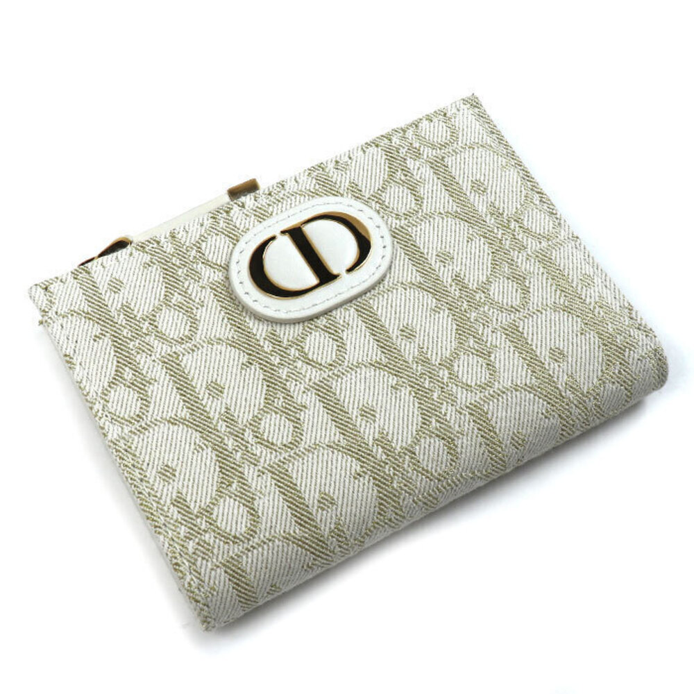Christian Dior Montaigne Dahlia Wallet Bifold Leather White